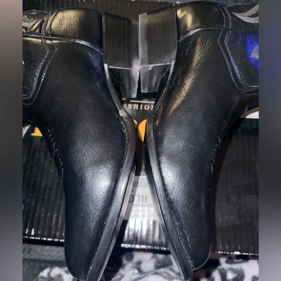 Dan’s Post Milwaukee Black Cowboy Boots Size 9 Extra Wide - Picture 5 of 8